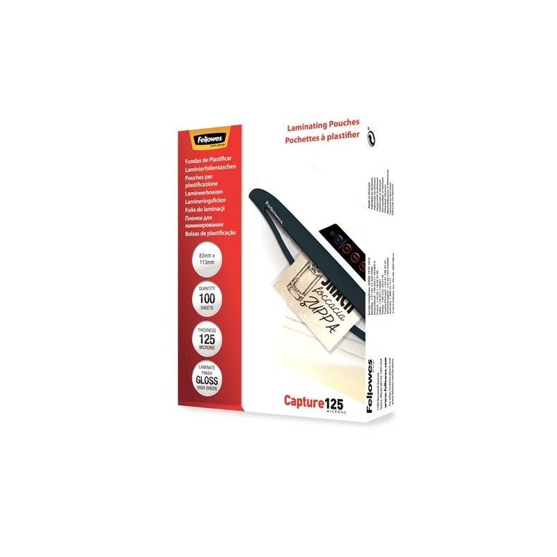 Fellowes Confezione da 100 buste per laminazione di carte 83 x 113 cm - 125 micron